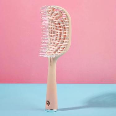 Imagem de Pente de massagem para couro cabeludo, escova de cabelo, molhado, seco, cacheado, desembaraçador, escova de cabelo de nylon, ferramentas de estilo de cabelo para mulheres e homens (M35-rosa)