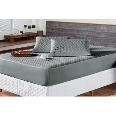 Imagem de Protetor de Colchão Impermeável Matelado Branco para Cama Casal Box Mi