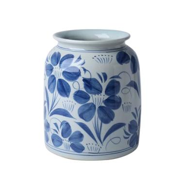 Imagem de Vaso Vaso de porcelana retrô azul e branco vaso de cerâmica vaso de flores arranjo de flores vaso de cerâmica chinesa ornamento arranjo de flores Vaso de flores