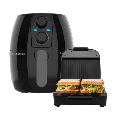 Imagem de Kit Click Cadence Sanduicheira e Fritadeira Preta 220V