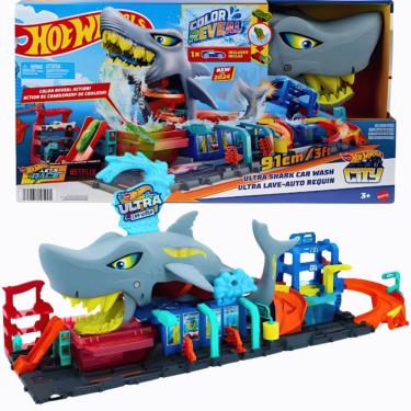 Imagem de Hot Wheels Pista Lava Rápido Mega Tubarão C/Carrinho3 + Mattel