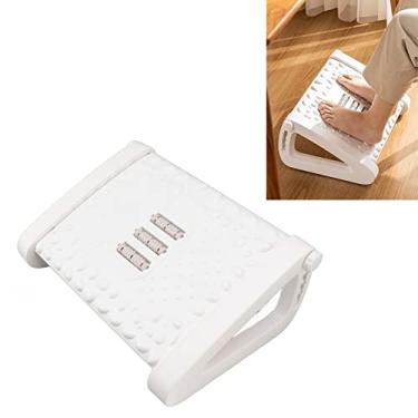 Imagem de Descanso para Os Pés, 6 PP Ajustáveis em Altura Sob a Mesa Apoio para Os Pés Com Textura de Massagem e Rolo para Debaixo da Mesa No Trabalho (Branco)