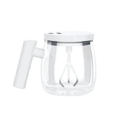 Imagem de Caneca de Agitação Elétrica Automática Misture Suas Bebidas com Facilidade Ideal para Café Chá Proteínas Mix Super Facil De 400ml (Branco)