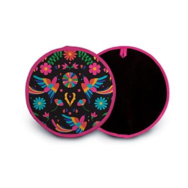 Imagem de Pacote com 2 aquecedores de tortila! Chega de tortilhas molhadas e encharcadas! Bolsa de algodão de 28 cm! Aquecedor de tortilha mantendo sua decoração de mesa mexicana elegante para o seu taco terça-feira à noite... (Preto 2x11)