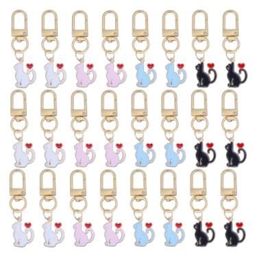 Imagem de FREEBLOSS 24 peças chaveiros de gato lindos chaveiros para mulheres chaveiro pingente bolsa acessórios berloques de bolsa encantos para decoração de capa de fone de ouvido, Multicor, 2''