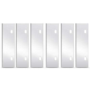 Imagem de PURPLEBIRD Lâminas de raspador de chapa de aço inoxidável de 15 cm, pacote com 6, lâminas raspadoras afiadas, lâmina de substituição para grelha e raspador de churrasqueira