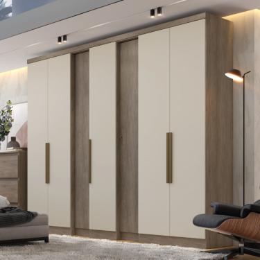 Imagem de Guarda Roupa Casal 7 Portas Selecto Plus THB Móveis - Rustico com Off White