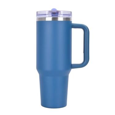 Imagem de Copo Quencher ProTour 1,134 g com alça - Garrafa de água de aço inoxidável 100% à prova de vazamento isolado a vácuo | 2 tampas (canudo dobrável e tampa à prova de vazamento) para bebidas quentes