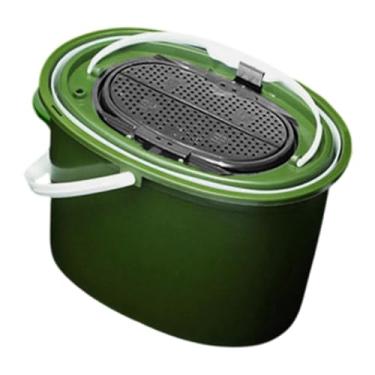 Imagem de Vaveren Recipiente de caçamba de peixe vivo respirável resistência ao desgaste resistente ao corpo de grande capacidade Caixa de peixe Caixa de peixe Oval, Pequeno