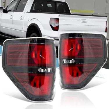 Imagem de VPIMOZO Conjunto de luz traseira de freio compatível com Ford F150 2009 2010 2011 2012 2013 2014 lanternas traseiras caminhonete fumê (lado do motorista e do passageiro)