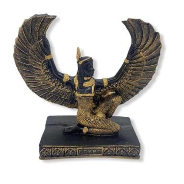 Imagem de Escultura egipcia isis de asas abertas dourada - Lua Mistica