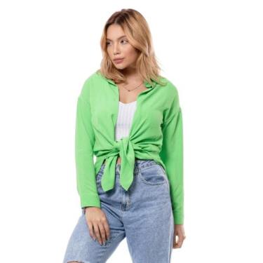 Imagem de Camisa Social Feminina de Botão Manga Longa Estilo Alfaiataria para Tr