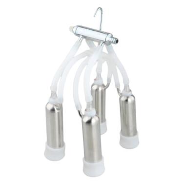 Imagem de Fenteer aço inoxidável de coletor em cluster, fácil de pendurar e transportar, o ordenhador de copo portátil de reposição portátil, Prata