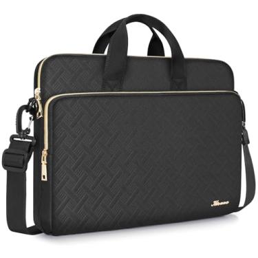 Imagem de KIZUNA Capa para laptop bolsa de ombro de computador de 17 polegadas para LG gram 17/17,3" MSI 17/Dell G7/17 Lenovo IdeaPad 3i Gen7/17,3" HP ProBook 470/Lenovo Ideapad 700, preto