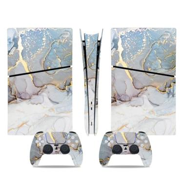 Imagem de Console Skin for PS5 Slim, Vinyl Decal Cover Wrap for Digital Edition Controller (Silver)
