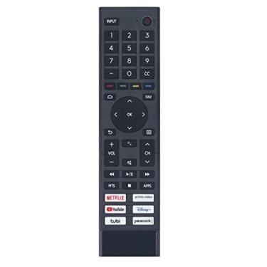 Imagem de Beyution Controle remoto de voz ERF3J80H adequado para Smart TV Hisense 4K UHD 55A53FUA 43A53FUA 50A53FUA 75A66FUA 75A53FUA 65A53FUA HU70A6109FUWA 55A66FUA 50A66FUA 65A66FUA 55A66FUA 50A6G, 6 5U68G