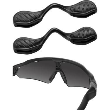 Imagem de Bwake 2 pares de almofadas de nariz de substituição tamanho padrão para óculos de sol Oakley Radar/RadarLock Path/RadarLock XL OO9170 OO9181 OO9182 OO9183 - Preto