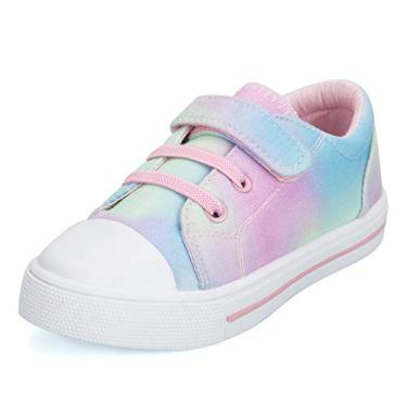 Imagem de Tênis infantil K KomForme para meninos e meninas, com gancho e laços, sapatos de lona para bebês, Gradient, 5 Toddler