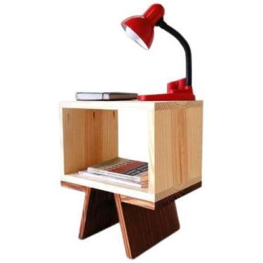 Imagem de Mesa De Apoio Retrô De Madeira Para Quarto Sala - Loja Do Pinho