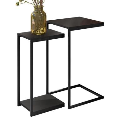 Imagem de Kit Mesas Laterais Decorativas Industrial D01 Design Preto