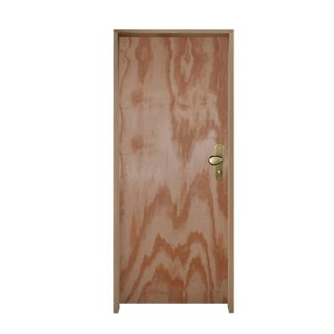 Imagem de Kit Porta De Madeira 210X70Cm Batente 14Cm Fechadura Taco De Golf Externo Mescla Lisa Mescla