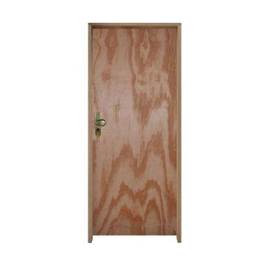 Imagem de Kit Porta De Madeira 210X80Cm Batente 14Cm Fechadura Taco De Golf Externa Mescla Lisa Mescla