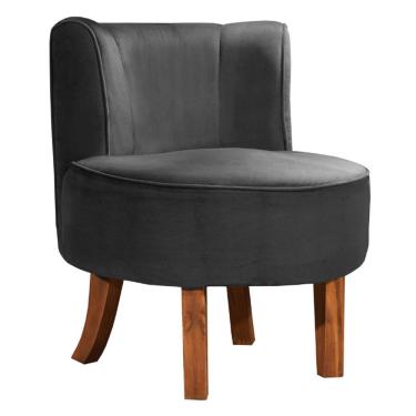 Imagem de Cadeira Decorativa Oliva Via Encanto Veludo Cinza