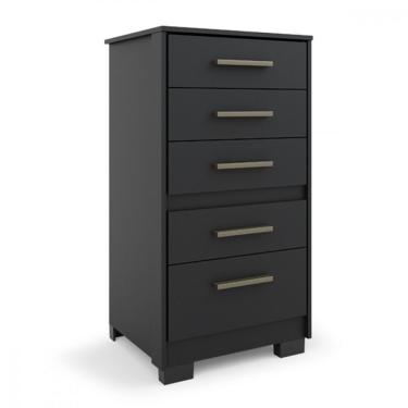 Imagem de Cômoda Gaveteiro Primacy 5 Gavetas Preto Fosco Batrol Preto