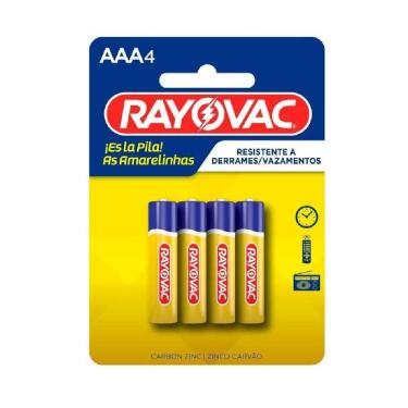 Imagem de Pilha Zinco Aaa4 Rayovac Amarelinhas Cartela Com 04 Unidades [f108]
