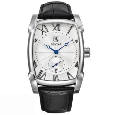 Imagem de Relógio Masculino Quadrado Casual De Quartzo Impermeável Prata