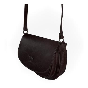 Imagem de Bolsa Couro Legítimo Feminina Transversal Luxo Cor Marrom