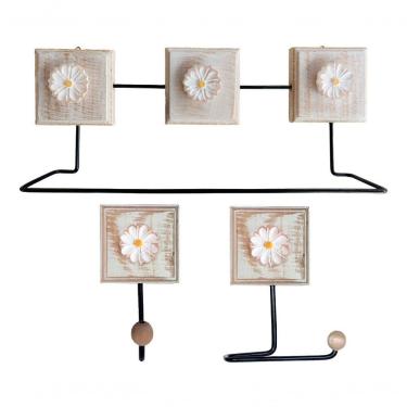 Imagem de Kit Banheiro 3 Peças Toalheiro Cabideiro Porta Papel Papel Cor Branco