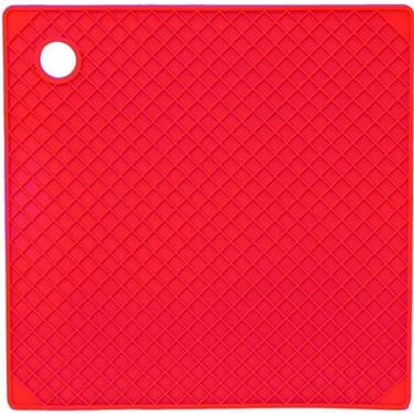 Imagem de Descanso De Panela Quadrado De Silicone Vermelho 18x18 Cm - Mimo Style - Sn13282