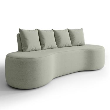 Imagem de Sofá 3 Lugares 210cm Orgânico Viana B10 Bouclê Menta - Mpozenato