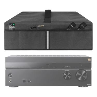 Imagem de Kingshion Capa Protetora Contra Poeira Para Toca-Discos Compatível Com Sony Str-An1000, Denon Avr-S970H, Receptor Estéreo Onkyo Tx-Sr393 (Somente Capa), Cinza Escuro