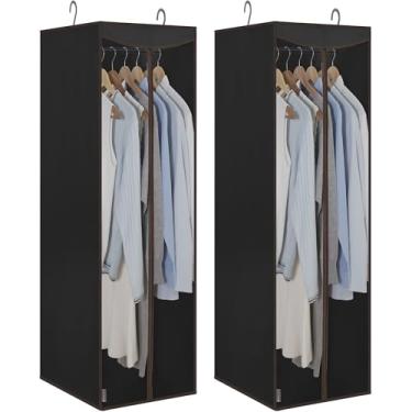 Imagem de STORAGE MANIAC Pacote Com 2 Capas Para Roupas Penduradas Zíper E Janela Transparente Selada, Protetor De Guarda-Roupas, Vestidos Grandes, Ternos, Preto