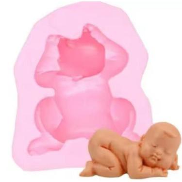 Imagem de Molde Silicone Bebe Nenem Cha Revelaçao Baby 3d Biscuit - LUYKE