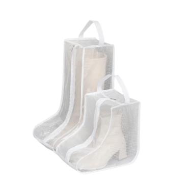Imagem de Rikyo 2 Conjuntos De Armazenamento Botas, Botas Curtas Portáteis E Altas Ou Bolsa Protetora, Sacos Pó Para Sapatos, Capas Sapatos Viagem, Capa Transparente, Organizadores Embalagem Tênis Adultos (Bo