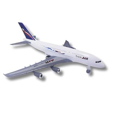 Imagem de Super Air Avião de Brinquedo, Modelo Comercial, Branco e Azul, Perfeito para Crianças
