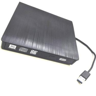 Imagem de DVD player gravador leitor Ultra Slim portátil USB 3.0 DVD-RW externo 