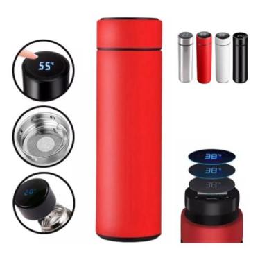 Imagem de Garrafa Térmica Em Aço Inox Com Termômetro Led Digital 400ml - Ecos, V