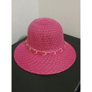 Imagem de Chapéu Feminino Estilo Viseira Aba Média Correntinha - TDG Store, Pink