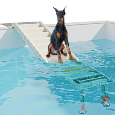 Imagem de CHOOSEU Rampa De Piscina Dobrável Para Cães Com Pernas De 33" Para Ajuste De Altura Livre, Rampa De Água Para Cães De Acesso Fácil E Seguro Para Piscina, Rampa De Piscina Para Cães De Até 200 Libras