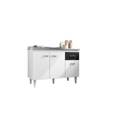 Imagem de Balcão Gabinete Para Cozinha Gabriela 120cm 3 Portas 1 Gaveta