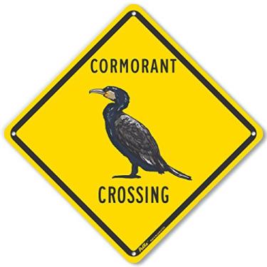 Imagem de PetKa Signs and Graphics Placa de plástico PKAC-1120-NP_10x10 "Cormorant Crossing", 25,4 cm x 25,4 cm, amarela