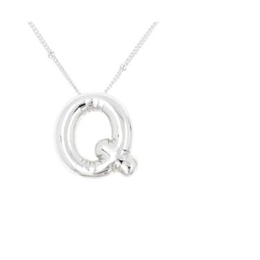 Imagem de Colar de letras de bolhas para mulheres, pingente de alfabeto com inicial de balão banhado a ouro 18 k joia delicada para meninas adolescentes, Cobre, Sem Pedra Preciosa