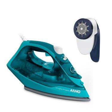 Imagem de Kit Arno: Ferro Ultragliss FUP1 + Removedor de Fiapos Azul, 110V