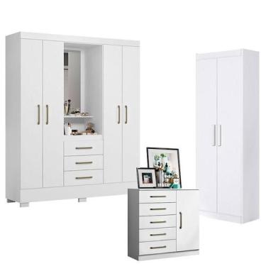 Imagem de Guarda Roupa Solteiro Paris 2045150 com Armário Multiuso 2 Portas 2000