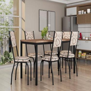 Imagem de Conjunto Sala de Jantar Mesa Retangular Tampo BP com 6 Cadeiras Adrian