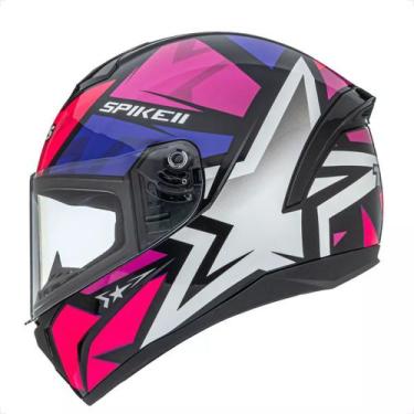 Imagem de Capacete Moto Peels Spike 2 1st Preto Pink Rosa Fechado, 60